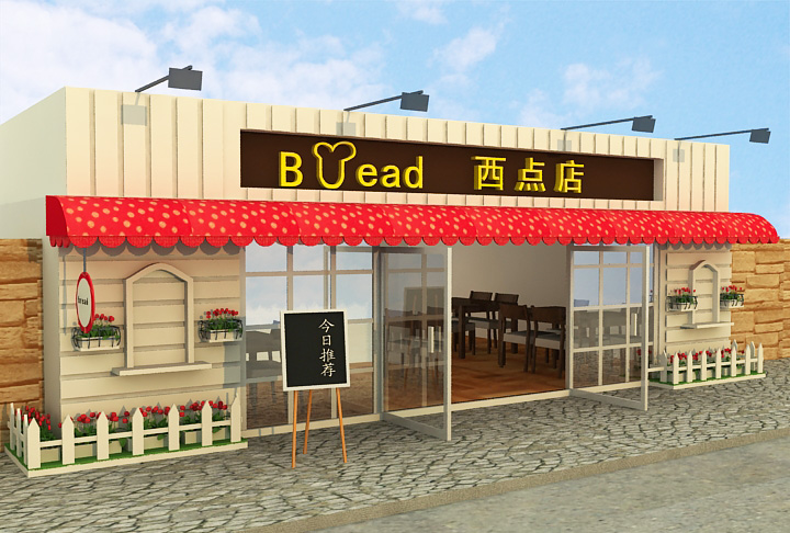 上海蛋糕店門面裝修設(shè)計(jì)(圖1)
